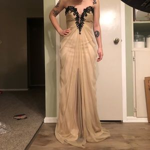 Nude Dress with Lace Detail 💕 Perfect for Prom!